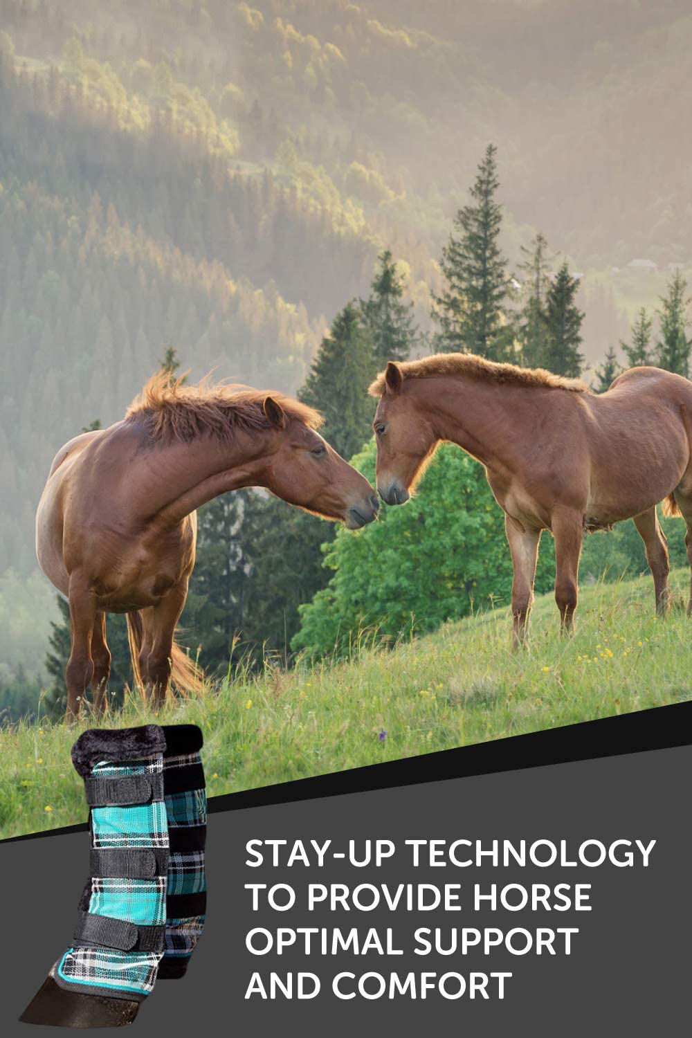 Adjustable Horse Leg Boots Breathable PVC Equine Guards Mosquito Repellent Wraps Reduced Fatigue Equestrian Gear - Sky Blue